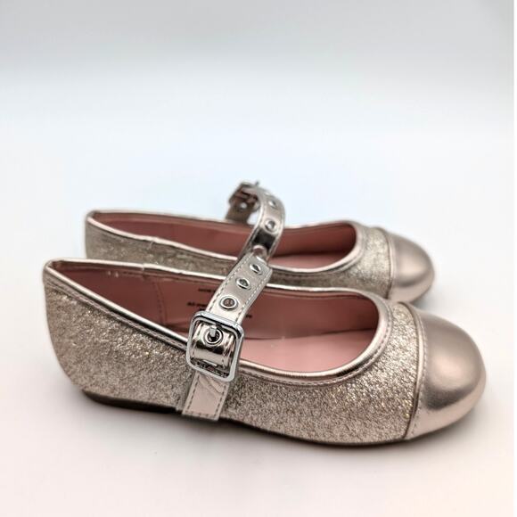 Nordstrom Kids' Everlee Mary Jane Flat Adjustable Strap Gold Size US8M EU24 - Picture 3 of 11